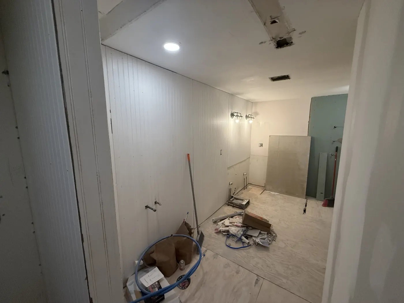 Master bathroom during early construction