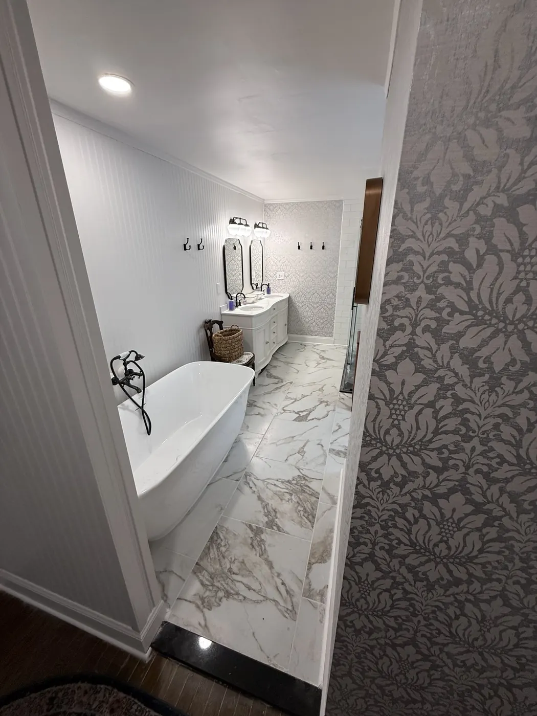 Alternate view of the completed master bathroom