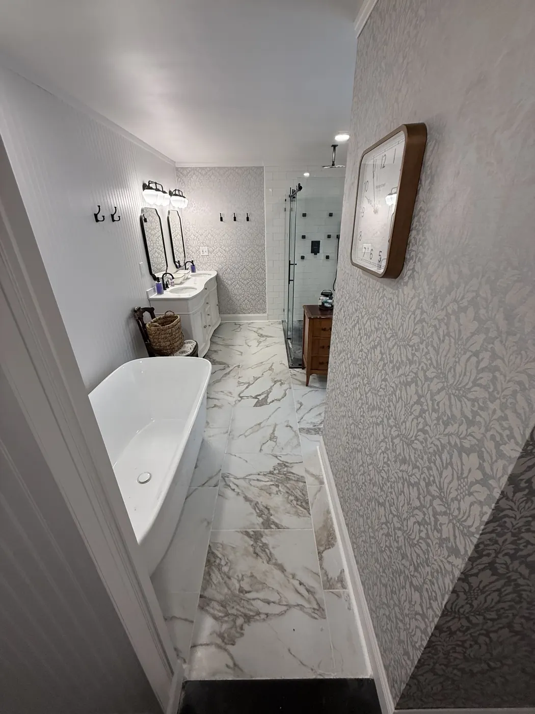 Completed master bathroom transformation